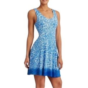 Athleta Blue & White Reef Print Dreamin Exercise Dress-size Small. EUC
